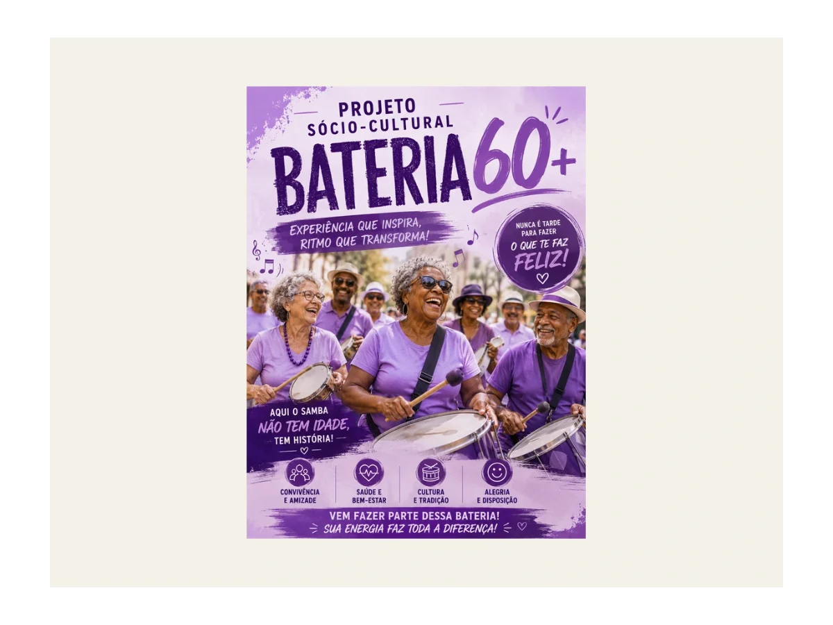 Logo da iniciativa PROJETO SÓCIO-CULTURAL – BATERIA 60+