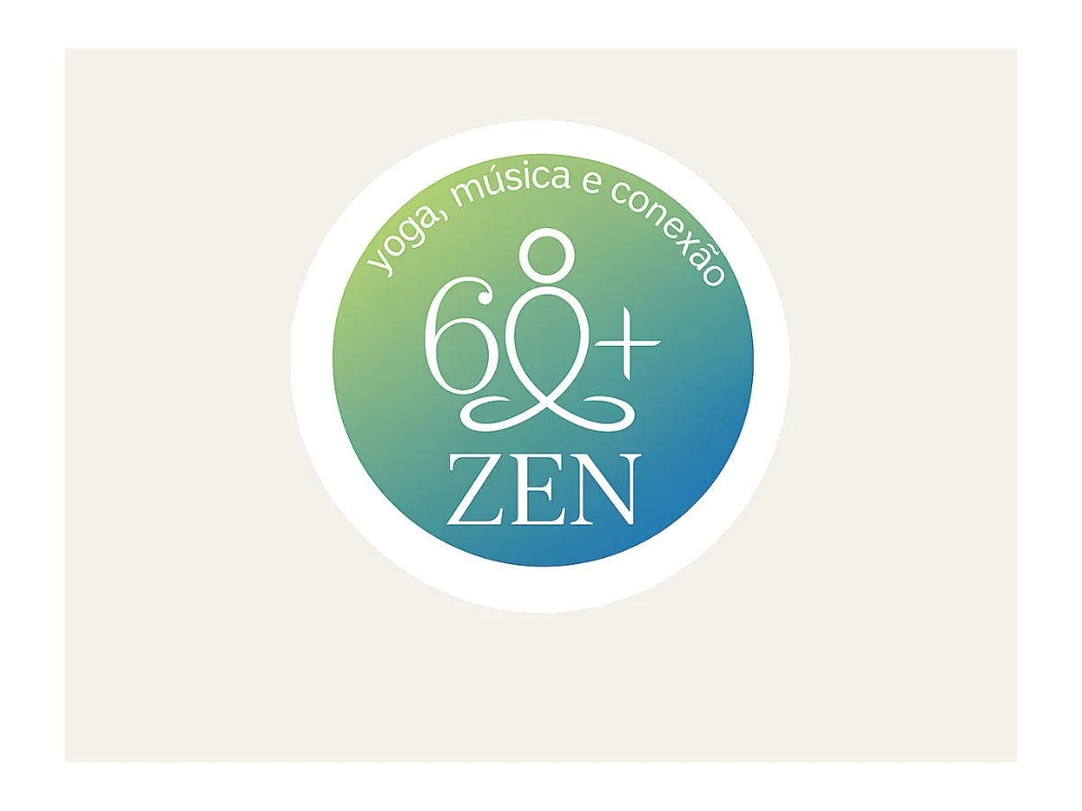 Logo da iniciativa 60+ Zen — Yoga, Música e Bem-Estar para Idosos