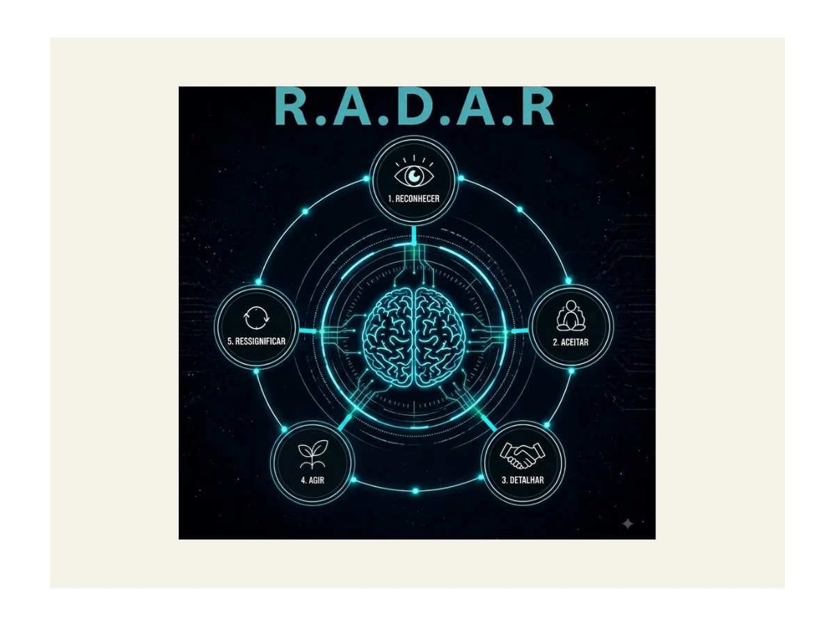 Logo da iniciativa Método R.A.D.A.R.: Performance Cognitiva Sustentável para uma Longevidade Ativa e Significativa