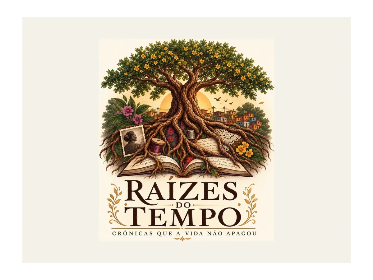 Logo da iniciativa Raízes do Tempo: Crônicas que a Vida Não Apagou